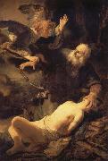 The Angel stopping Abraham from sacrificing Isaac to God REMBRANDT Harmenszoon van Rijn